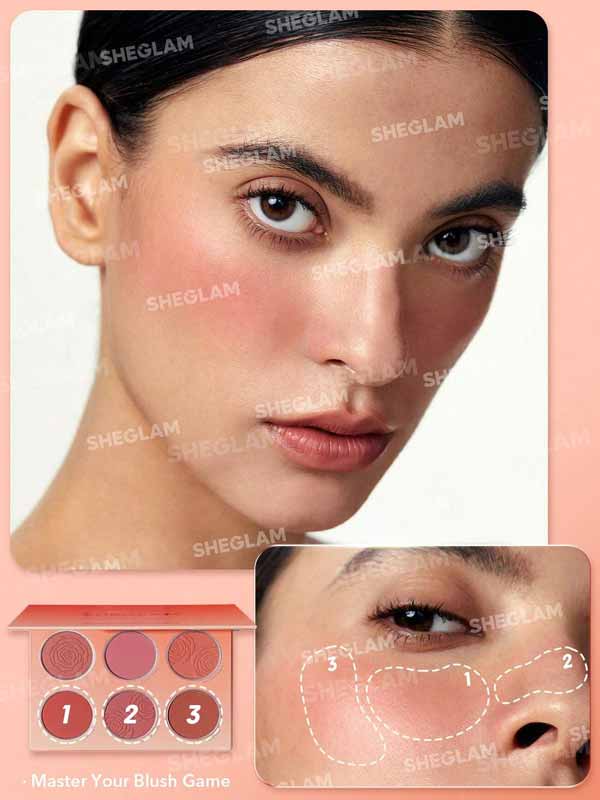 ترفند رژگونه زدن با پالت 6 رنگ رژگونه شیگلم