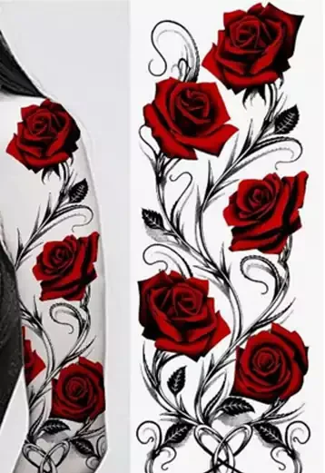 تتو موقت طرح گل رز