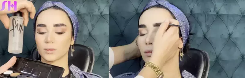 هاشور ابرو میکاپ لایت اروپایی
