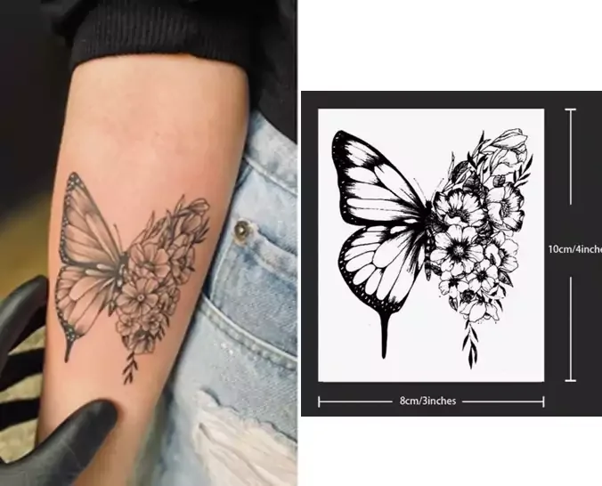 تتو موقت پروانه سایز متوسط