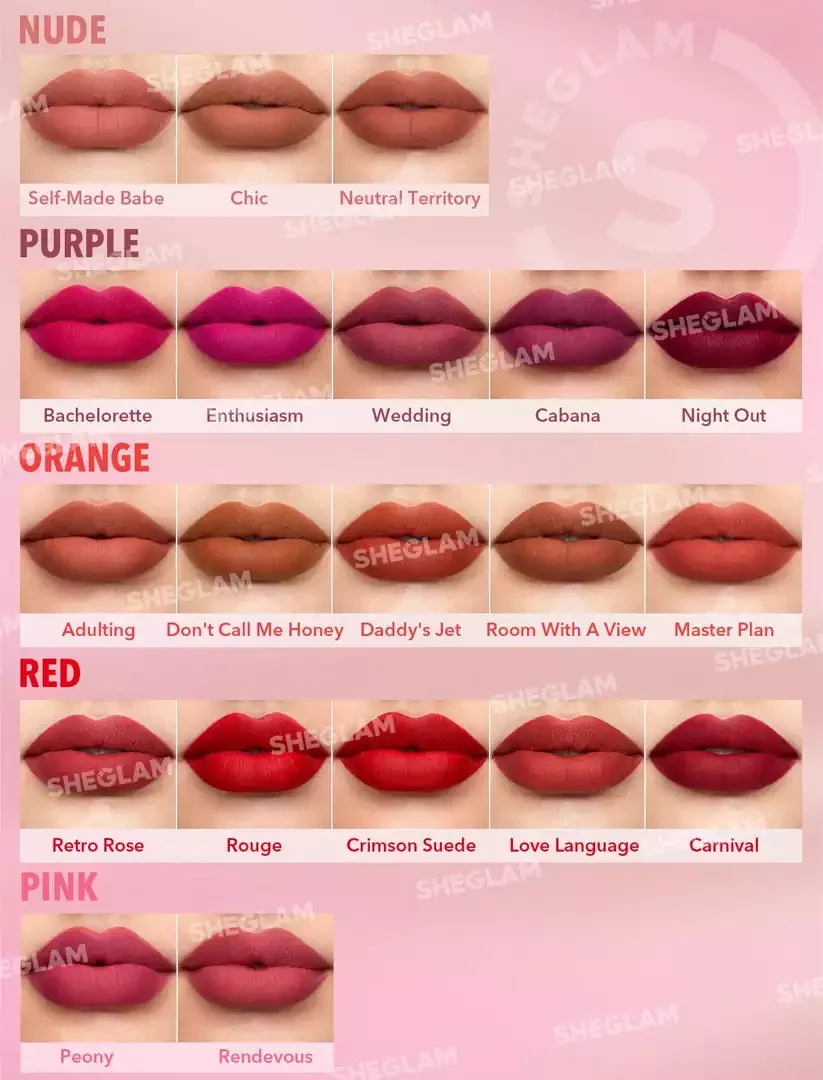رنگبندی رژلب مات شیگلم Matte-Allure