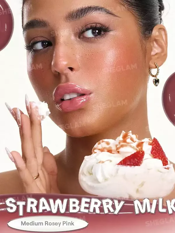 لیپ گلاس شیشه ای STRAWBERRY MILK