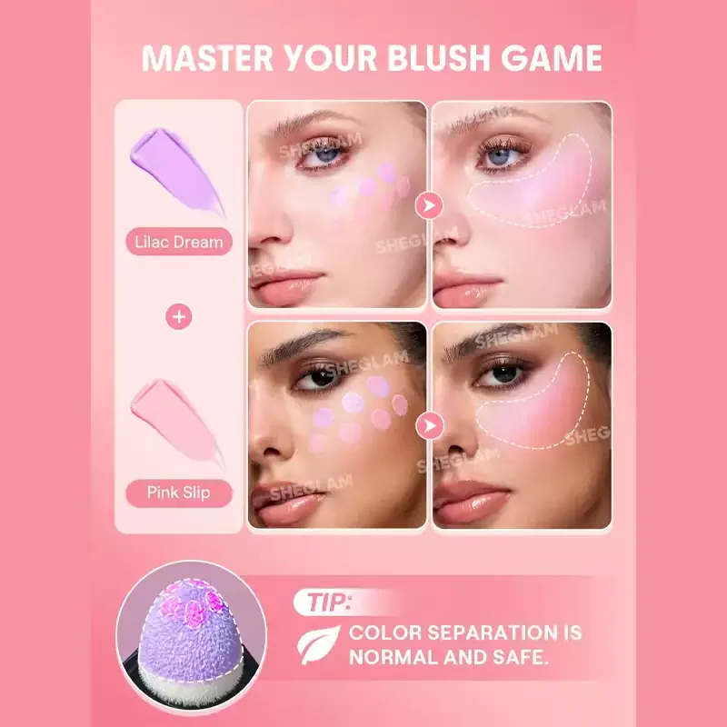 ترکیب رژگونه Lilac Dream و Pink Slip