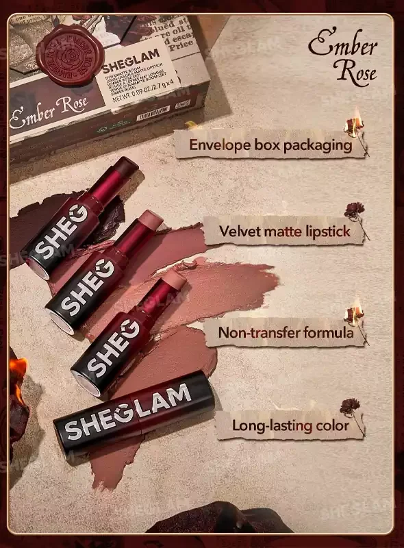ست رژلب مات امبر رز شیگلم