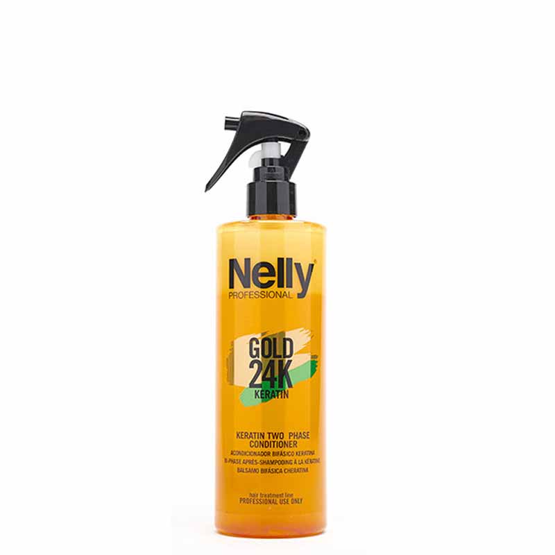اسپری فوق مغذی، نرم کننده و کراتینه دو فاز نلی مدل Nelly24KGold